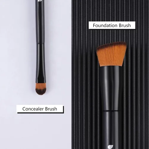Miniatura 5 de DUcare Brocha de base Kabuki de parte superior plana + pinceles Kabuki angulares + pinceles correctores