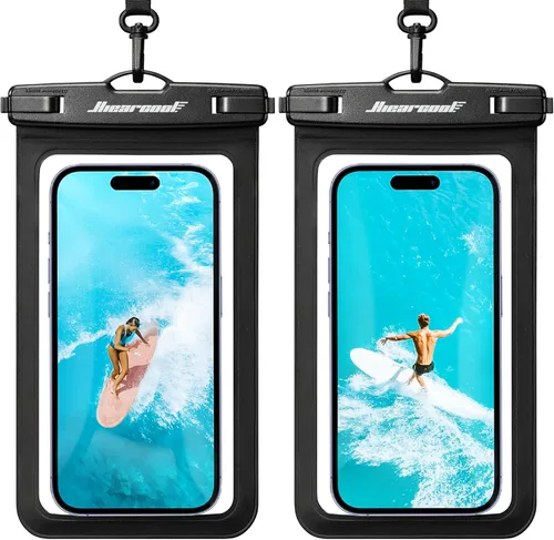 Miniatura 8 de Hiearcool Bolsa impermeable para teléfono, funda impermeable para teléfono con cordón cruzado compatible con iPhone 17, 16, 15, 14, 13 Pro Max de 2