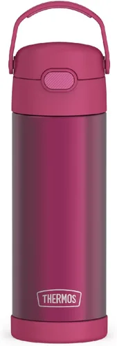 Miniatura 27 de THERMOS FUNTAINER Botella de acero inoxidable con aislamiento al vacío de 16 onzas con tapa ancha de canalón, Rosa Neón