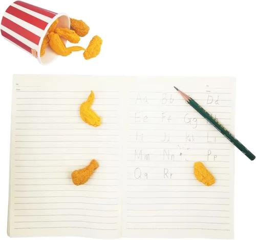 Miniatura 5 de Gomas de borrar de comida, paquete de 27 unidades, gomas de borrar de pollo frito, mascotas de escritorio para niños, lindos y divertidos