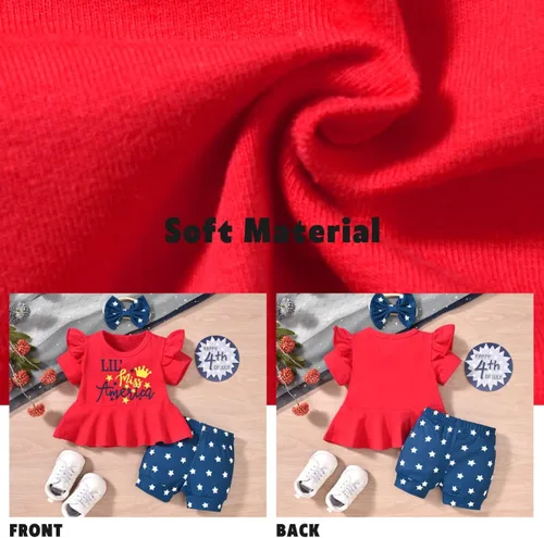 Miniatura 5 de Aalizzwell Conjunto de ropa de Pascua para bebés y niñas pequeñas