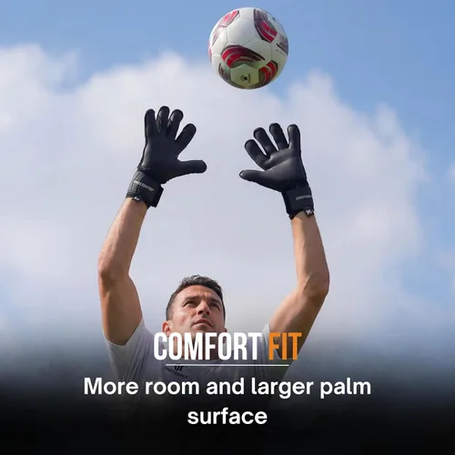 Miniatura 3 de ONEKEEPER Guantes de portero de nivel profesional sólido blanco o negro para niños, jóvenes y adultos, guantes de portero de fútbol GK Látex