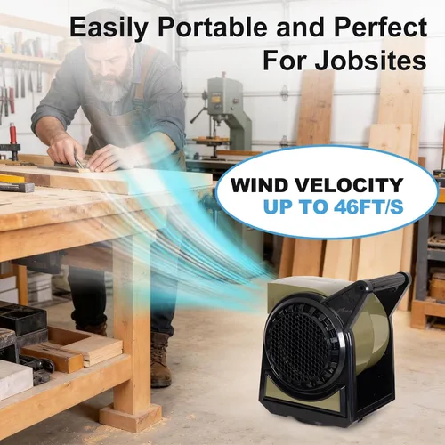 Miniatura 8 de BILT HARD Ventilador profesional giratorio de alta velocidad, ventilador de 15 pulgadas 450 CFM con 3 velocidades para secado, motor de aire de 120