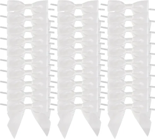 Miniatura 17 de AIMUDI Lazos con Alambre de Amarre para Bolsas de Golosinas de 3.5 pulgadas, Lazos de Satén Azul Turquesa para Manualidades, Lazos Prefabricados