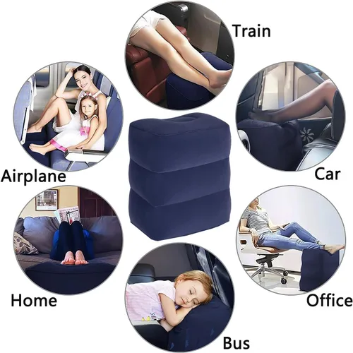 Miniatura 2 de Almohada inflable para reposapies de viaje, almohada de altura ajustable para autos, hogar, oficina, trenes, avión, haz una cama plana para bebés