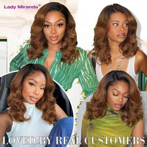 Miniatura 8 de Peluca de ondas sueltas Lady Miranda, color natural rizado sintético, resistente al calor, pelucas completas para mujer (1B30#)