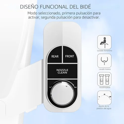 Miniatura 2 de SAMODRA - Bidé no eléctrico, con boquilla doble autolimpiable (lavado frontal y trasero), accesorio para inodoro con bidé de agua dulce, presión