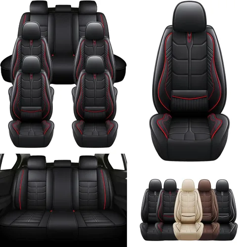 Miniatura 8 de URINOVET Funda de asiento de automóvil para Jeep Wagoneer 2022-2023, funda de asiento delantero y trasero de 7 plazas, fundas de asiento de cuero
