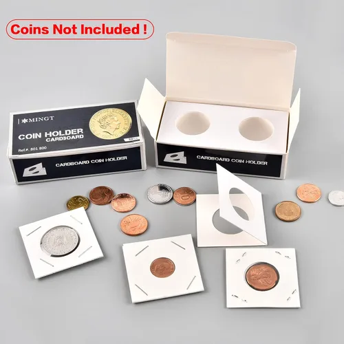 Miniatura 4 de 350 soportes para monedas de cartón, monedas, 2 x 2, 7 tamaños para coleccionistas, protector para coleccionistas, se adapta a 20.5, 23, 25, 27.5