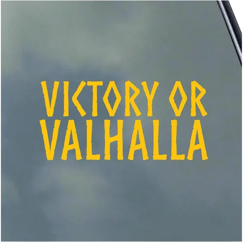 Miniatura 7 de Adhesivo de vinilo Victory or Valhalla Viking Asatru Thor Loki Runic Symbol Find Your Way Negro