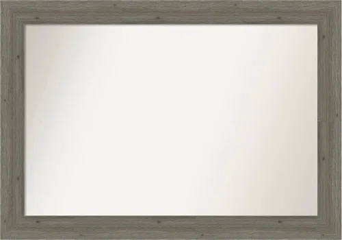 Miniatura 393 de Amanti Art Espejo de pared personalizado no biselado (24.5 x 24.5 pulgadas), marco gris marrón alta, varios tamaños personalizados, espejo de baño