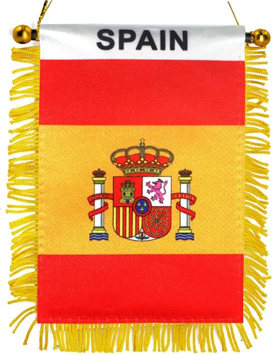 Miniatura 9 de Anley Pancarta colgante de ventana con flecos de Francia de 4 x 6 pulgadas, mini bandera con ventosa