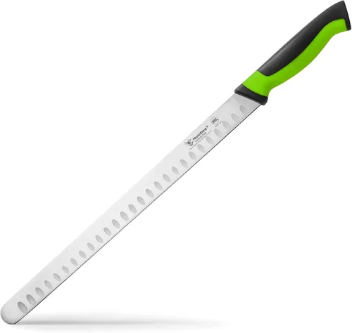Miniatura 31 de Cuchillo de chef de 8 pulgadas con borde Granton para rebanar jamón y carne de pavo Certificado NSF Hoja de acero inoxidable alemán Mango
