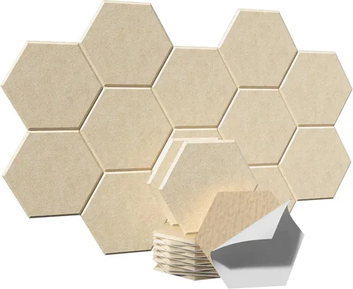 Miniatura 28 de Paneles acústicos, Magrowill, paquete de 12 paneles de pared insonorizados, paneles acústicos de alta densidad absorbentes de sonido