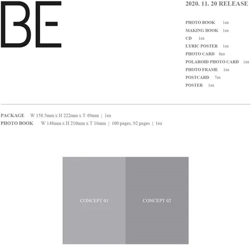 BTS Bangtan Boys - BE Deluxe Edition Álbum+Cartel en paquete+Juego de tarjetas fotográficas con holograma extra