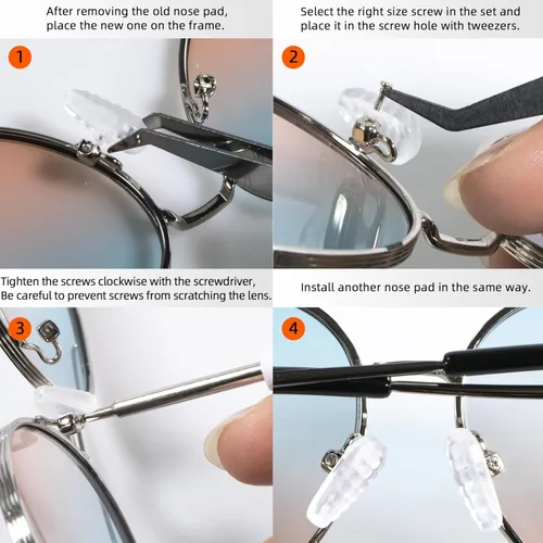 Miniatura 6 de 1100 piezas (11 tamaños), kit de reparación de lentes de sol con destornillador Phillips magnético y pinzas para reparar gafas