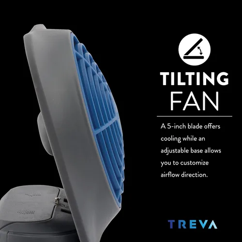 Miniatura 5 de O2COOL - Circulador de aire para escritorio de 5 pulgadas, portátil, con batería FA