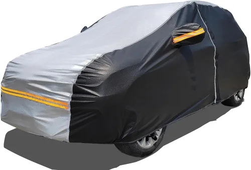 Miniatura 14 de Funda impermeable para automóvil para todo tipo de clima, 6 capas exteriores completas con cremallera de algodón, bolsillo de espejo. Funda