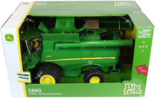 Miniatura 7 de TOMY Big Farm John Deere S690 Combine - Escala 1:16 - Incluye accesorios de cabezal de maíz y draper - Juguetes de granja con luces y sonidos
