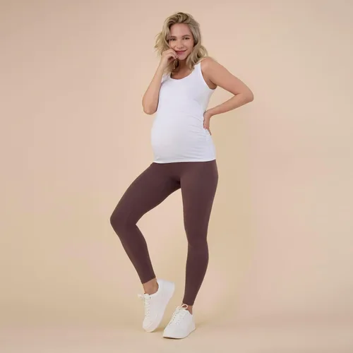 Miniatura 16 de Motherhood Maternity Leggings esenciales elásticos de longitud completa para mujer, ajuste secreto sobre el vientre