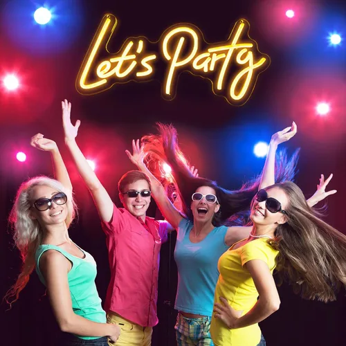 Miniatura 3 de Lets Party - Letrero de neón para decoración de pared de fiesta con regulable, luces de neón para decoración de pared, cumpleaños, boda, despedida