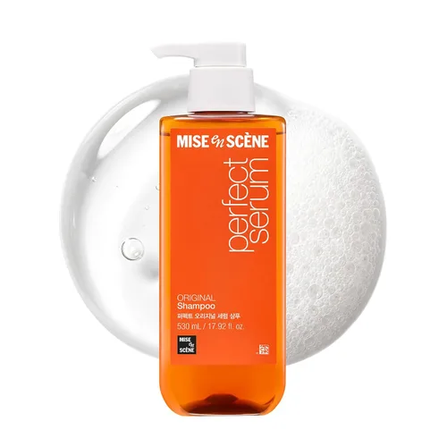 Miniatura 11 de Mise En Scene Perfect Serum Magic Straight Shampoo Anti-Frizz, protector del calor, efecto alisador de cabello, champú coreano para control