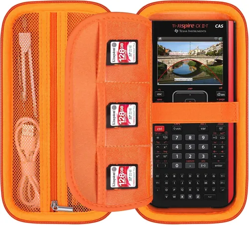 Miniatura 8 de Elonbo Funda de transporte para calculadora gráfica de color Texas Instruments TI-Nspire CX II CAS/CX II/CX/CX CAS, bolsillo con cremallera Negro