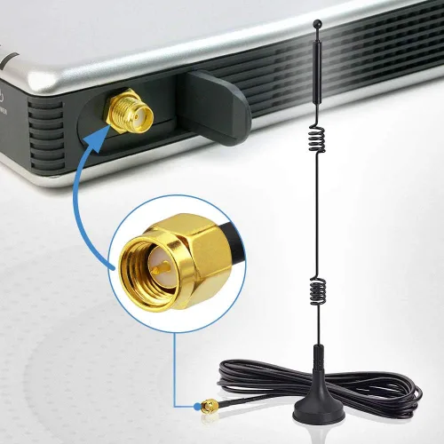 Miniatura 2 de Bingfu Dual Band WiFi 2.4GHz 5GHz 5.8GHz 9dBi Base magnética SMA Antena macho para cámara de seguridad inalámbrica Vedio Grabadora de vigilancia