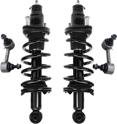 Miniatura 46 de Detroit Axle - Puntales delanteros con resorte helicoidal + enlaces de extremo de barras estabilizadoras de repuesto para Ford Flex Lincoln MKT