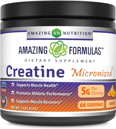 Miniatura 5 de Amazing Formulas - Suplemento en polvo de monohidrato de creatina micronizada 5000 mg por porción Suplemento ideal antes y después