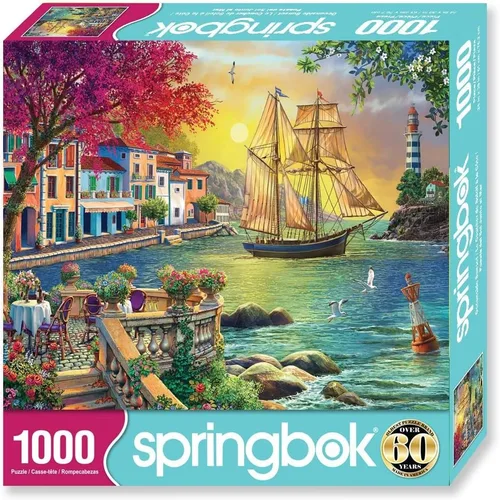 Miniatura 2 de Springbok Oceanside Sunset - Rompecabezas de 1000 piezas para adultos, piezas de corte único, fabricado en Estados Unidos Atardecer junto al mar