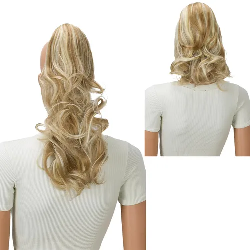 Miniatura 12 de PRETTYSHOP 16 o 20 pulgadas clip para el pelo en extensión cola de caballo 2 en 1 rizada resistente al calor