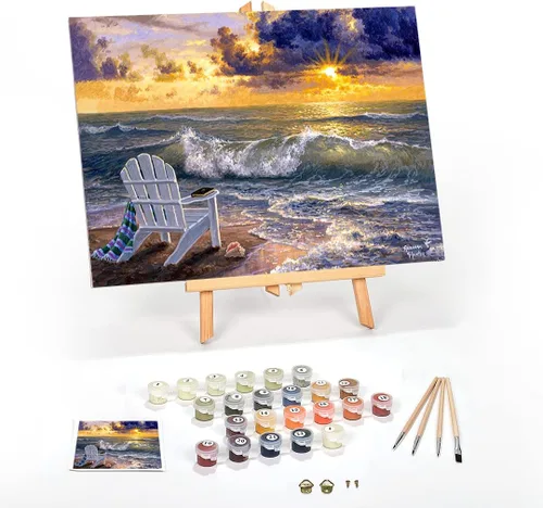 Miniatura 15 de Ledgebay Kit de Pintura por Números DIY para Adultos con Lienzo Enmarcado, de Principiante a Avanzado, los Kits Incluyen Juego de Pintura Acrílica