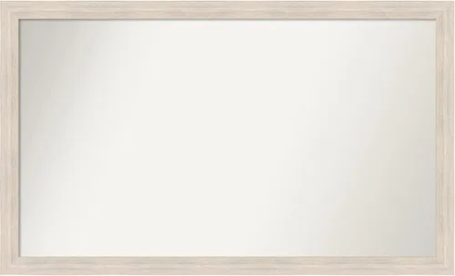 Miniatura 149 de Amanti Art Espejo de baño blanco para sobre el fregadero, 30 x 35 pulgadas, espejo de tocador rectangular estrecho de Eva de oro blanco, marco