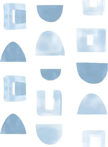 Miniatura 13 de Papel Tapiz Despegable de Hojas Azules Boho, Diseño de Hojas Azules Moderno Vinilo Autoadhesivo Papel de Contacto Casual Estilo Granja para Cajón