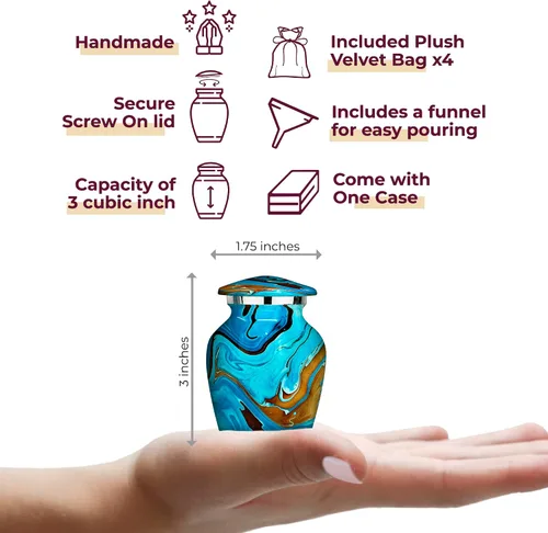 Miniatura 2 de Trupoint Memorials Urnas pequeñas para recuerdo de cenizas humanas, camuflaje y cazadores, mini urna decorativa de cremación para hombres y mujeres