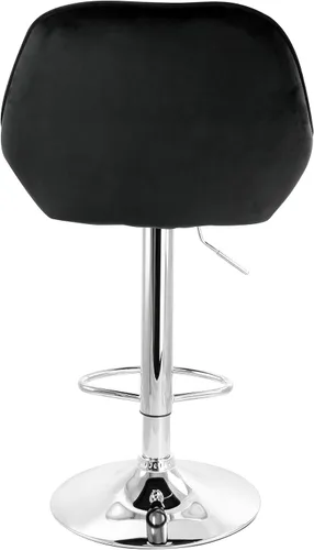 Miniatura 5 de Elama Taburetes de bar de terciopelo ajustables de 2 piezas en negro con base cromada, (ELM-221E)