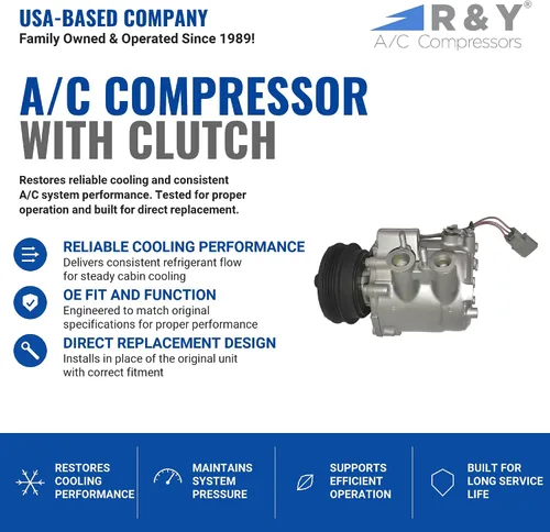 Miniatura 2 de RYC Compresor de aire acondicionado automotriz y embrague de A/C GG552 (se adapta a Honda Civic Hybrid 1.3L 2003, 2004, 2005)