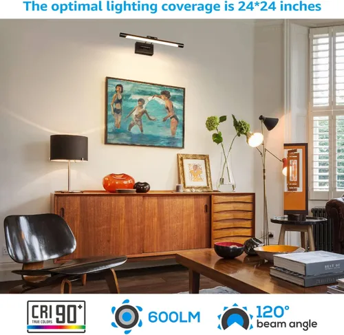 Miniatura 4 de LEONLITE 3CCT - Luz LED regulable, 2700 K/3000 K/4000 K seleccionable, marco de fotos giratorio CRI90 de metal completo para arte de pared, pintura