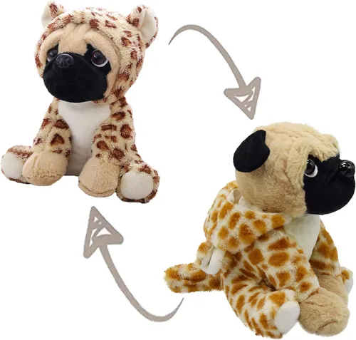 Miniatura 10 de Lindo animal de peluche de carlino para cosplay como cordero de oveja blanca, juguete suave para perro con disfraz de cordero de oveja, grandes