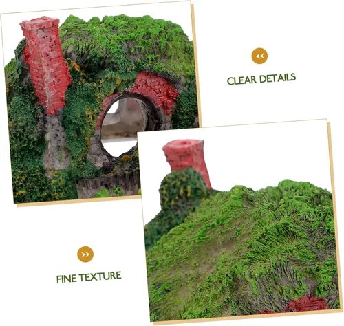 Miniatura 3 de balacoo Decoración de acuario Hobbit House Resina Betta Escondite Cueva Rockery Accesorios de paisajismo Decoración Hobbit Decoración de pecera