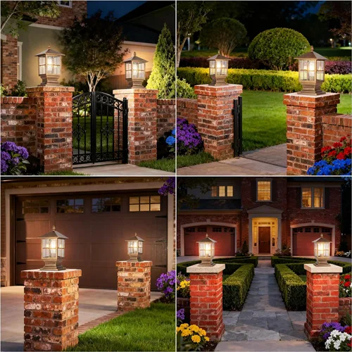 Miniatura 6 de SLAWA Lámpara de poste para exteriores, modernas luces de columna para exteriores, IP54, impermeables, de aluminio, iluminación al aire libre