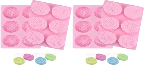 Miniatura 12 de 2 moldes de jabón de silicona de abeja, moldes de panal para hacer dulces de gelatina de chocolate