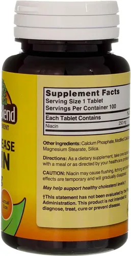 Miniatura 4 de Nature's Blend Niacina Liberación Temporizada 250 mg 250 mg 100 Tabletas