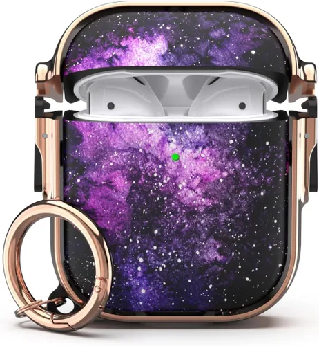 Miniatura 14 de Funda para AirPods 3, Funda Protectora de Cuerpo Completo de Material Híbrido con Cierre Seguro (Rosado Dorado + Verde)