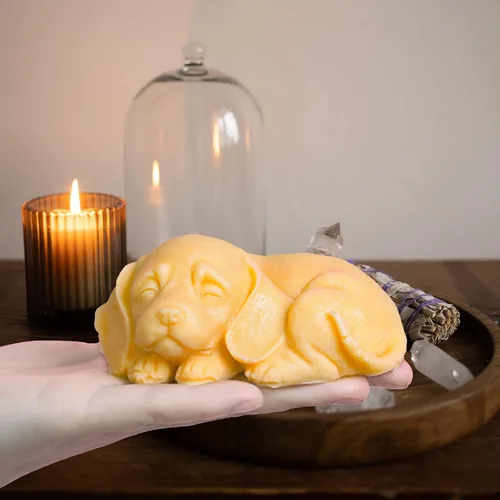 Miniatura 4 de 2 moldes de jabón de silicona para perros, forma de hueso de pata de cachorro 3D, molde de fondant de silicona, lindo molde de vela para perro, cera