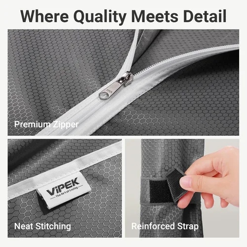 Miniatura 4 de VIPEK V4C Perchero de Ropa con Funda, Armario Portátil de Servicio Pesado, Perchero de Ropa de Metal Ajustable para Colgar Ropa con Barras Colgantes