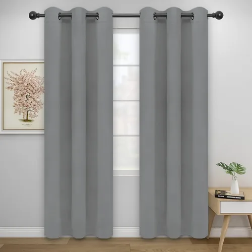 Miniatura 171 de Easy-Going - Cortinas opacas para dormitorio, aislamiento térmico sólido con ojales, cortinas de ventana para reducción de ruido, cortinas