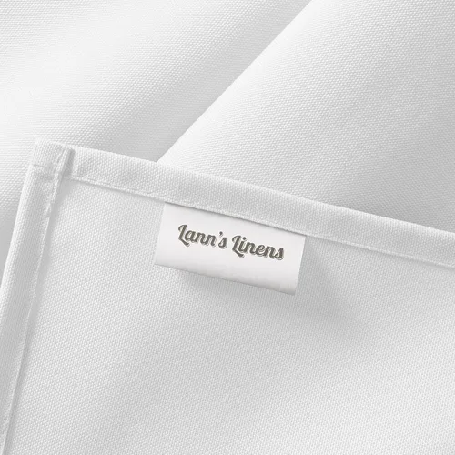 Miniatura 6 de Lann's Linens - Mantel rectangular de tela de poliéster de primera calidad para bodas, banquetes y restaurantes Blanco