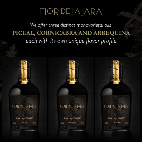 Miniatura 7 de FLOR DE LA JARA Aceite de oliva virgen extra premium - Primera prensa en frío - Monovarietal - Cosechado a mano - Rico en polifenol - Última cosecha